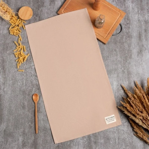 Полотенце кухонное 40*73см саржа 100% хлопок Kitchen бежевый (120)