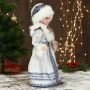 Фигурка новогодняя Снегурочка в узорчатой шубе двигается 19*40см