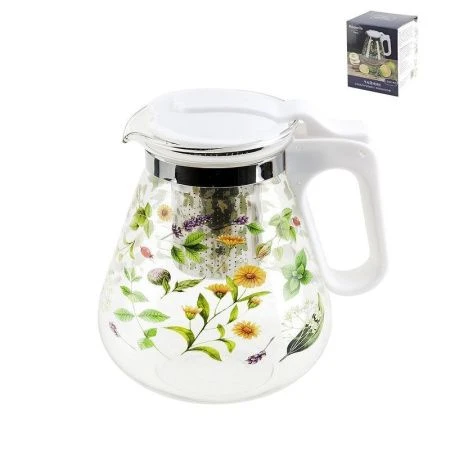 Чайник заварочный 1200мл стекло ЛЕТО с мет.ситом (36)