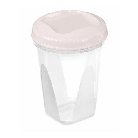 Банка для продуктов 900мл пластик ТОНДО с завинчивающейся крыш. кремовая 155*111*111мм С286КРЕМ (16)