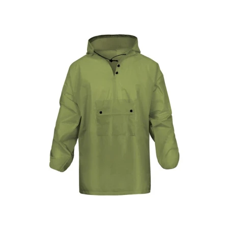 Дождевик c капюшоном EVA резинками на рукавах зеленый 100мкм Hoody HODY12 (30)