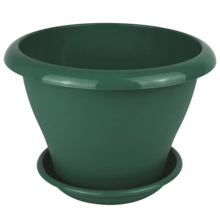 Горшок цветочный 2,9л d22см пластик ГАММА с поддоном малахит 5PL0084 (24)