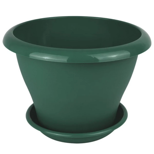 Горшок цветочный 2,9л d22см пластик ГАММА с поддоном малахит 5PL0084 (24)