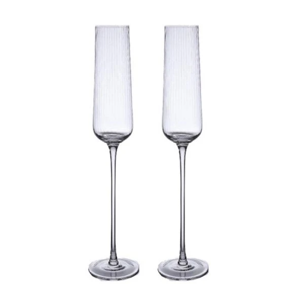 Бокалы для шампанского набор 2шт 230мл 5*7*25,2cм стекло Bar Line подар.уп KY-040/JC-18287 (12)