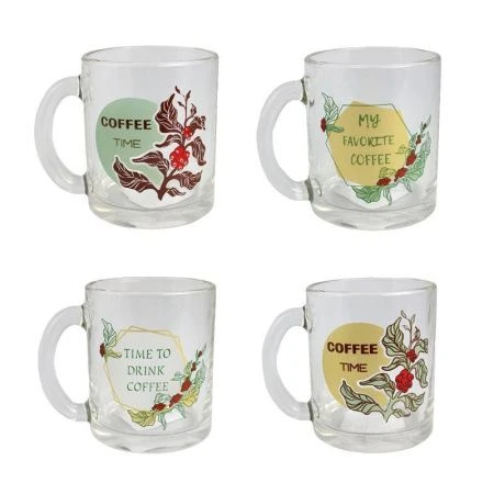 Кружка 320мл стекло Чайная КОФЕ ТАЙМ (24)