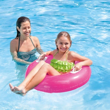 Круг для плавания ПВХ Глянцевый с ручками 76см, до 40кг, от 8 лет, 3 цвета (24)