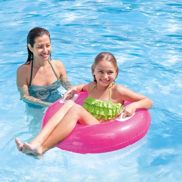 Круг для плавания ПВХ Глянцевый с ручками 76см, до 40кг, от 8 лет, 3 цвета (24)