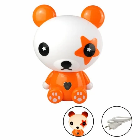 Лампа настольная с диммером пластик Панда оранжевая 30*20*16см провод 120см 516 (24)