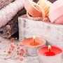 Свечи чайные в гильзе, аромат "Клубника", литые, 10 шт. в картонной коробке, PATERRA (50)
