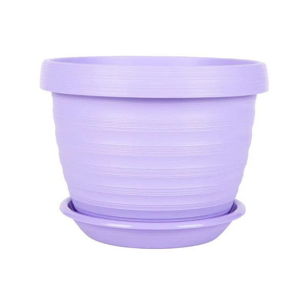 Горшок цветочный 4,5л d24см пластик ТОЛЕДО лаванда с поддоном (17)