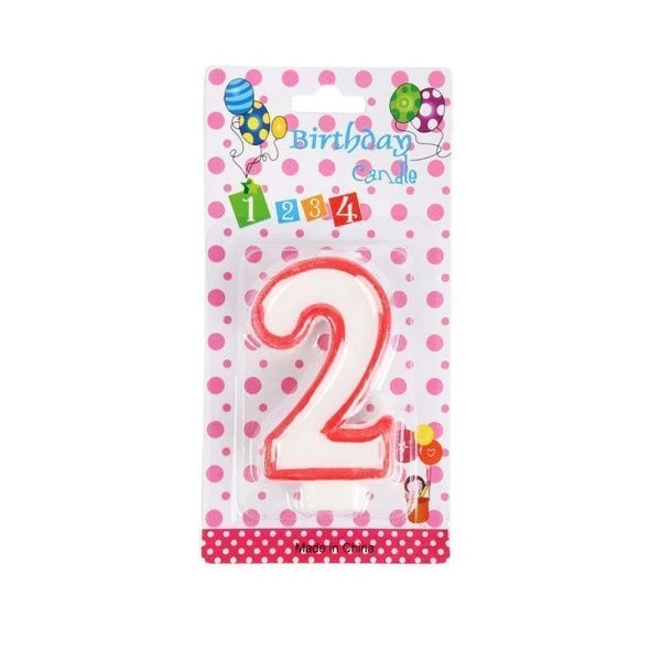 Свеча в торт парафин Цифра 2 KL-2 (12/900)