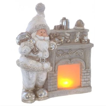Фигурка декоративная Камин с подсветкой (АААх3, не вход.) магнезия L36 W16 H46см (1)