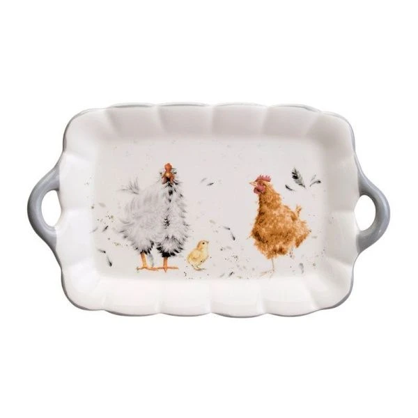 Блюдо 23,5*14*2,5см керамика FUNNY HENS (36)