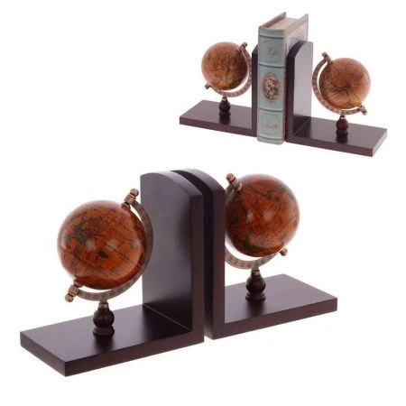 Держатель для книг набор 2шт Глобус 32*10*17см дерево (8)