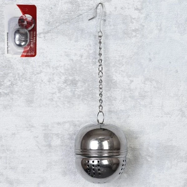 Ситечко для заваривания чая 4,5см нерж.сталь на цепочке 13см 27-86 (600)