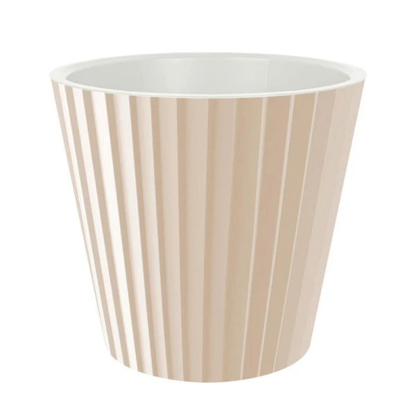 Горшок для цветов 3,3л 190мм пластик Sand молочный шоколад (9)