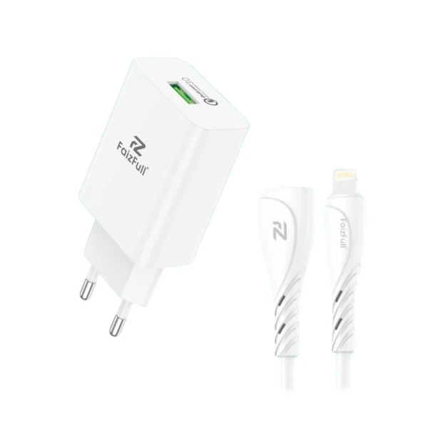 Зарядное устройство блок+кабель FC116 USB-lightning 20W QC3.0 (50)