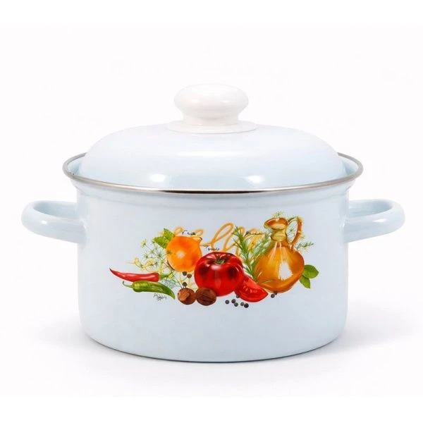 Кастрюля 2л эмаль ИТАЛЬЯНСКАЯ КУХНЯ цилиндрическая С-1610АП2/7 (4)