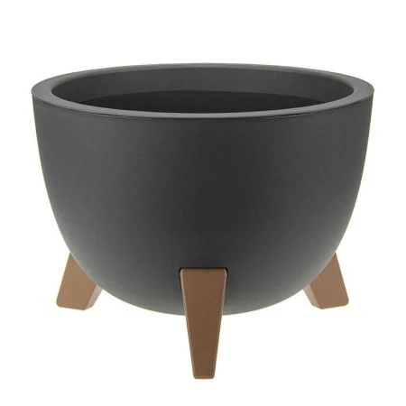 Кашпо 4,2л d250мм пластик ФЛОРИАН графитовый (5)