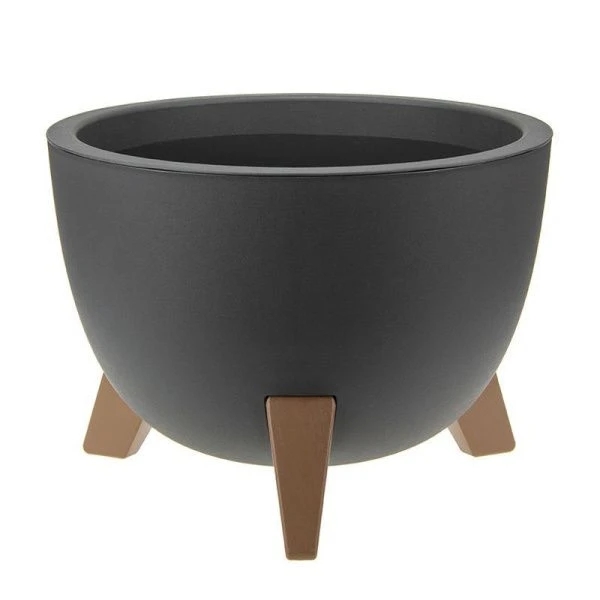 Кашпо 4,2л d250мм пластик ФЛОРИАН графитовый (5)