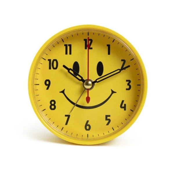 Будильник 8см кварц РУБИН Смайлик желтый (40)