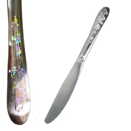 Ножи столовые набор 6шт 22*2см металл ЛАЗЕР золотой JC-429 (100)