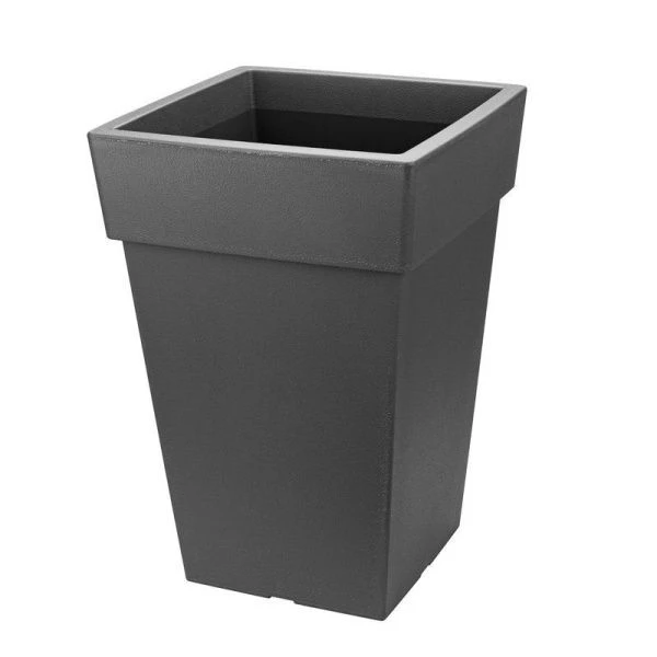 Кашпо 7,5л 240*240мм h-350мм пластик ТУБУС Графитовый (3)