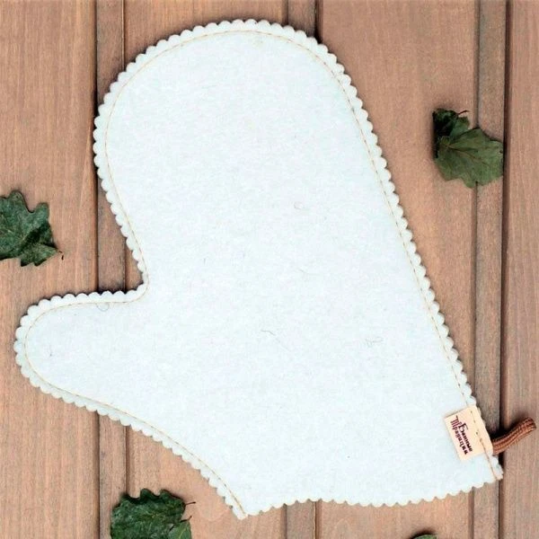 Рукавица банная полушерсть