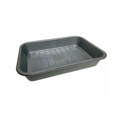 Туалет для кошек с сеткой № 1 36*26,5*6,5см пластик серебро (20)