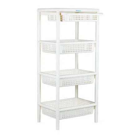 Этажерка прямая 4 секции 51*33*100см пластик ХОЗЯЮШКА с выдвижным ящиком слоновая кость (4) Этажерка прямая 4 секции 51*33*100см пластик ХОЗЯЮШКА с выдвижным ящиком слоновая кость (4)