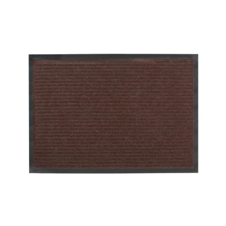 Коврик придверный 40*60см полиэстер/ПВХ ребристый влаговпитывающий коричневый (15)