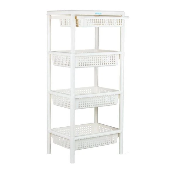Этажерка прямая 4 секции 51*33*100см пластик ХОЗЯЮШКА с выдвижным ящиком слоновая кость (4) Этажерка прямая 4 секции 51*33*100см пластик ХОЗЯЮШКА с выдвижным ящиком слоновая кость (4)