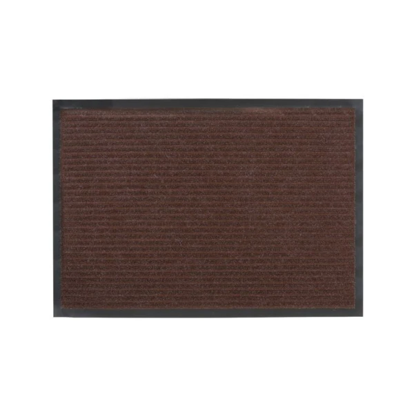 Коврик придверный 40*60см полиэстер/ПВХ ребристый влаговпитывающий коричневый (15)
