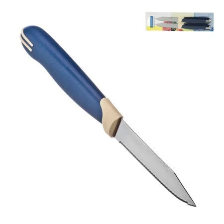 Ножи набор 2пр нерж.сталь Трамонтина Multicolor (8см) кухонный с зубчиками 23528/213 (6/300)