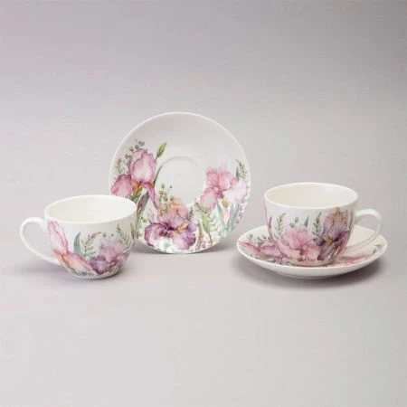 Чайный набор 4пр фарфор IRISES на 2 персоны 275мл (12)