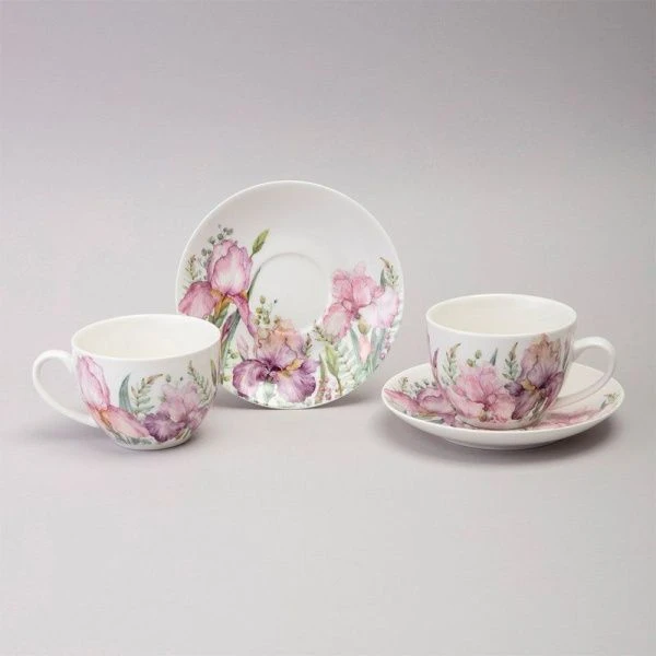 Чайный набор 4пр фарфор IRISES на 2 персоны 275мл (12)