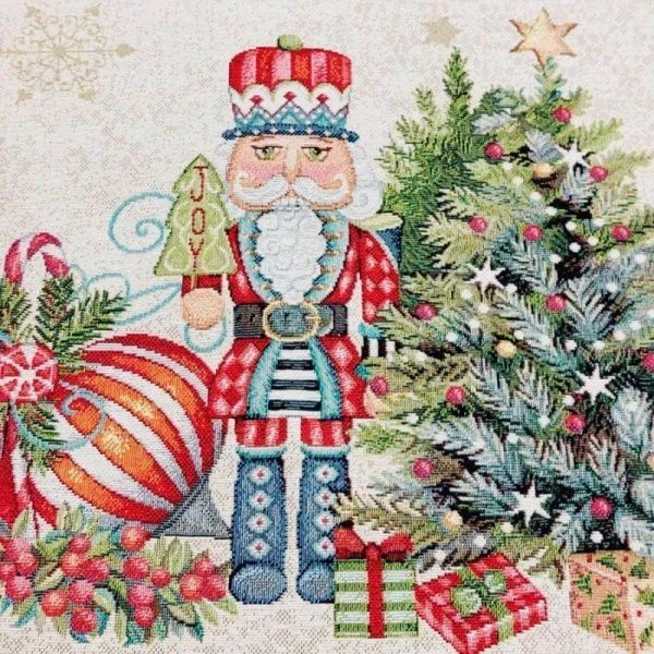 Салфетка (раннер) новогодняя 44*140см гобелен ЩЕЛКУНЧИКИ