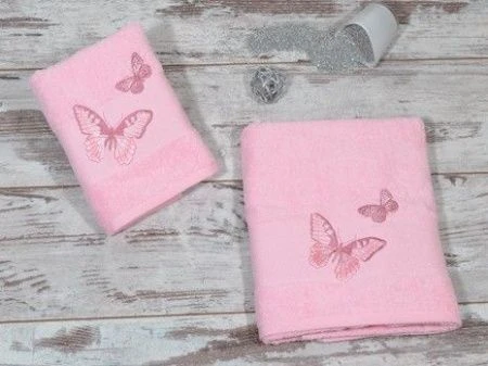 яяяНабор полотенец махровые Karna MARBLED (50*90/70*140) (Розовый) яяяНабор полотенец махровые Karna MARBLED (50*90/70*140) (Розовый)