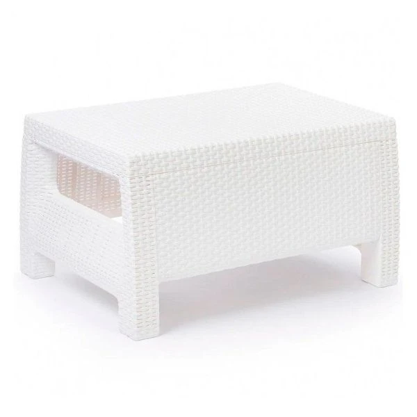 Стол 76,5*57*42см пластик РОТАНГ-ПЛЮС белый (1)