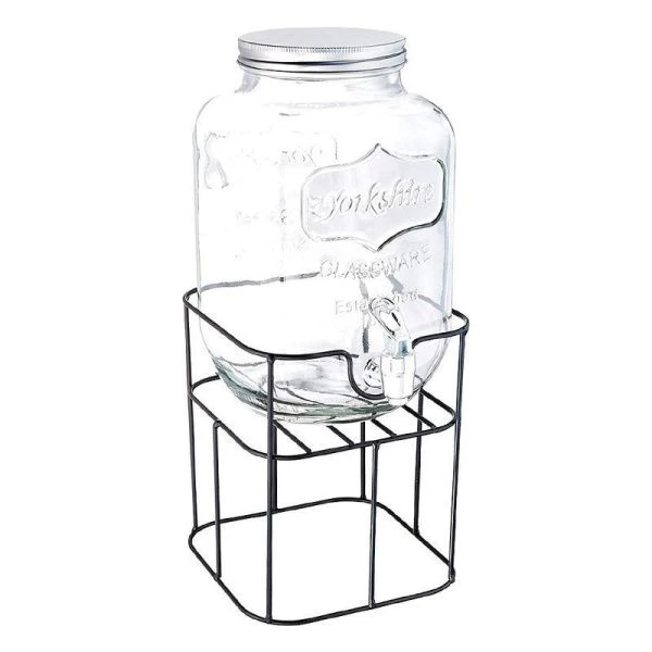 Банка для лимонада 4л стекло на мет.подставке 2000-4000 (8)