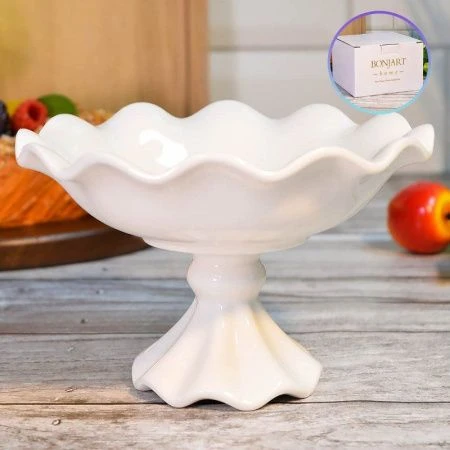 Фруктовница на ножке фарфор 15см (12)