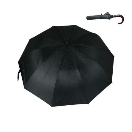 Зонт мужской автомат 2 сложения 10 спиц дерев.ручка крюк 314 Rainproof(12)