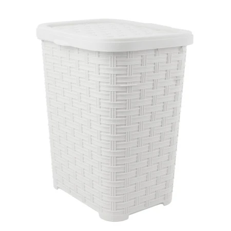 Корзина для стирального порошка 6л РАТТАН 220*190*260мм белый (24)