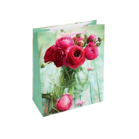 Пакет бумажный 26*32*12см вертикальный Ранункулюсы в вазе 18/1029 (12/144)