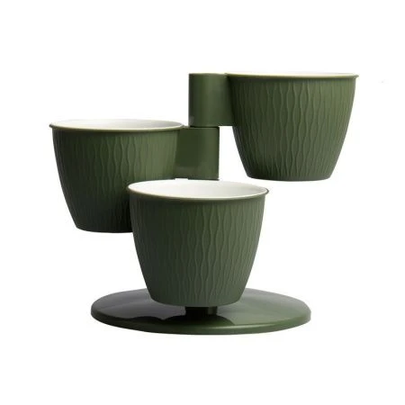 Горшок цветочный 27*22см пластик КАСКАД-ПИРАМИДА нефрит (10)