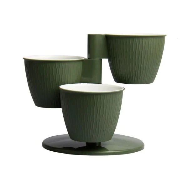 Горшок цветочный 27*22см пластик КАСКАД-ПИРАМИДА нефрит (10)