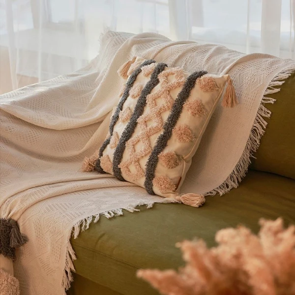 Наволочка декоративная 45*45 хлопок SL-Home белый, бежевый, серый