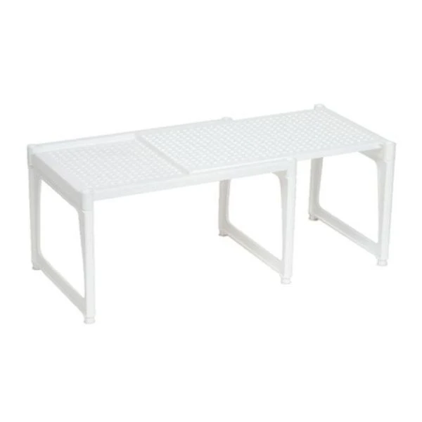 Подставка раздвижная 31*19,5*17см пластик ЛОФТ белая на пластиковых ножках (10)