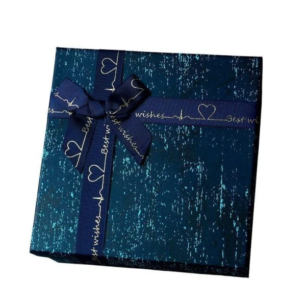 Коробка подарочная 19*19*9,5см синяя 3403-1010 (36)