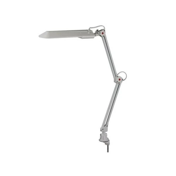 Лампа настольная шарнирная на струбцине светодиодная металл UT-017С серебро G23 8W, шнур 1,5м (30)